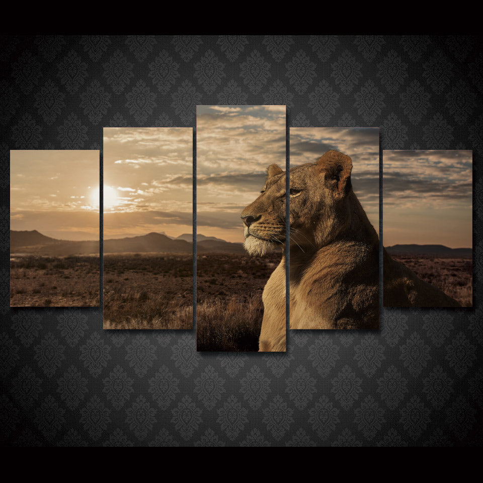 HD Printed Steppe lion Painting on canvas room decoration print poster picture canvas Free shipping/ny-2057