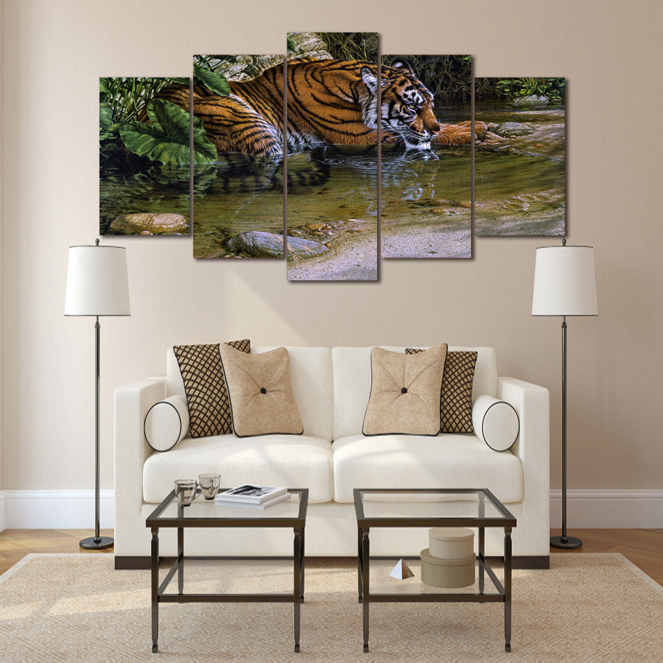 HD Printed Tiger Figure Painting on canvas room decoration print poster picture canvas Free shipping/ny-2152