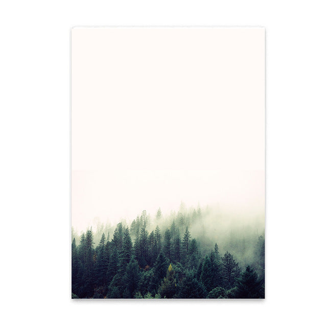 Forest Landscape Canvas Art Print Painting Poster, Nordic Style Wall Pictures for Home Decoration, Wall Decor BW004