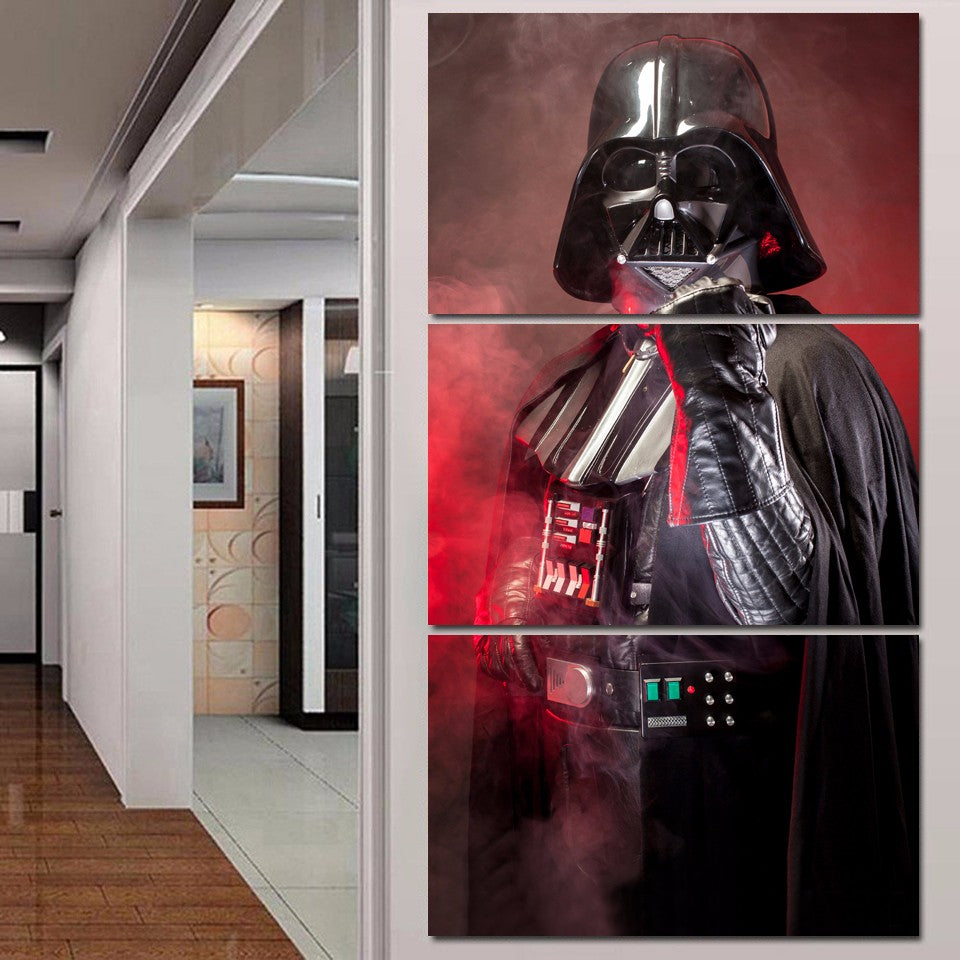 HD Printed  3 piece canvas art Star Wars Empire darth vader painting livingroom decor poster large canvas Free shipping/ny-6371