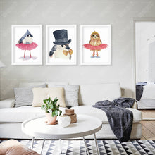 Load image into Gallery viewer, Posters Dancing Birds Animal Carton Wall Art Canvas Painting Wall Pictures For Living Room Nordic Decoration No Poster Frame
