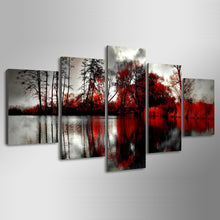 Load image into Gallery viewer, Printed trees park viewes lake clouds color Painting Canvas Print room decor print poster picture canvas Free shipping/NY-6398
