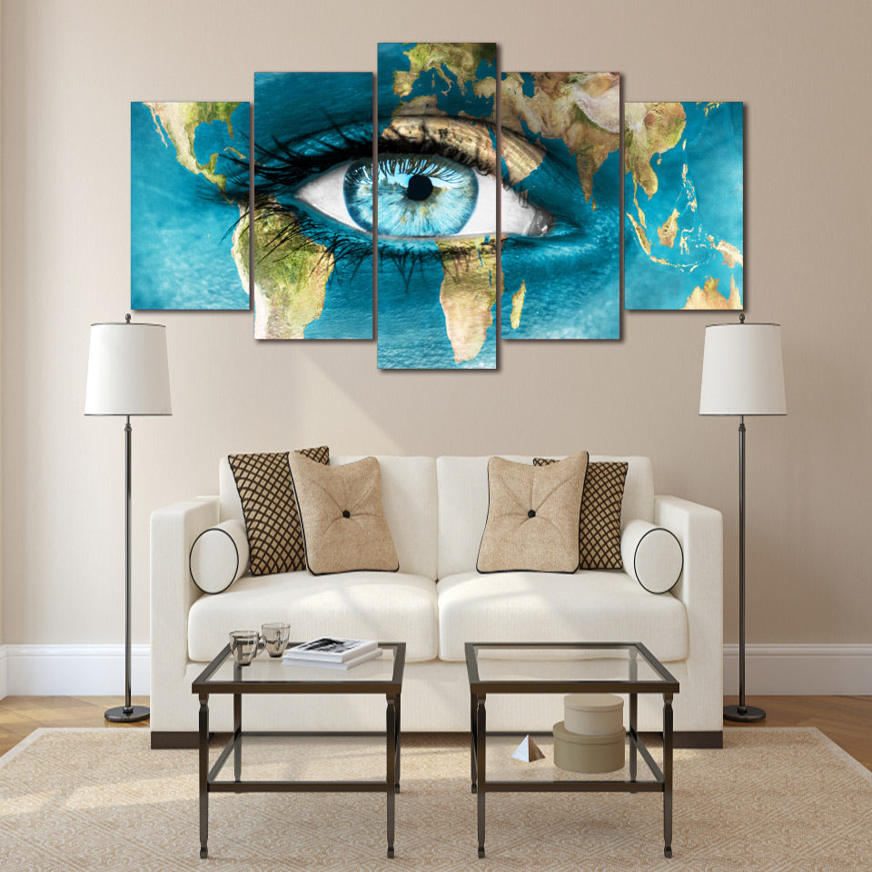 HD Printed Map of the face Painting on canvas room decoration print poster picture canvas Free shipping/ny-1650