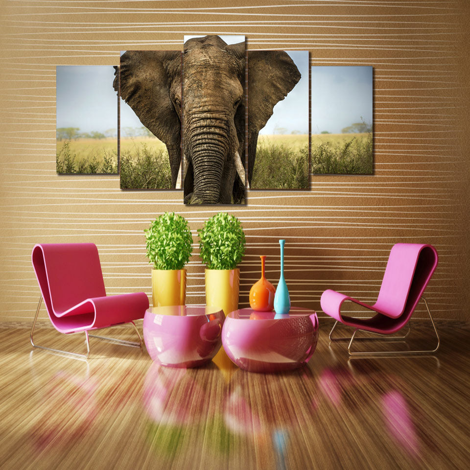 HD Printed Africa Elephants Landscape Group Painting room decor print poster picture canvas Free shipping/ny-013