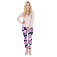 Load image into Gallery viewer, Pink Vegetation Printing Fashion Women Legins Woman Casual Legging
