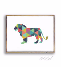 Load image into Gallery viewer, Geometric Lion Canvas Art Print Painting Poster, Wall Pictures For Home Decoration, Frame not include 237-36
