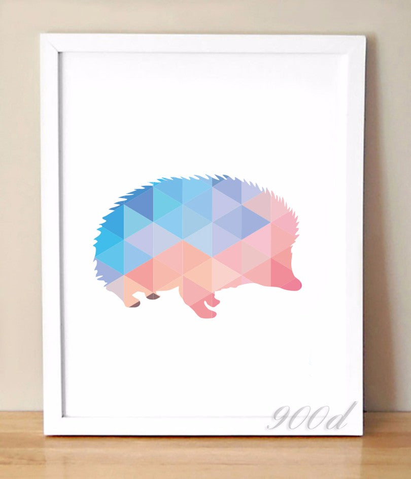 Geometric Hedgehog Canvas Art Print Painting Poster,  Wall Pictures for Home Decoration, Home Decor 237-27