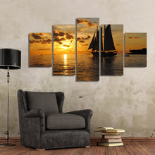 Load image into Gallery viewer, HD Printed clouds west vessel sun sailing sea Painting Canvas Print room decor print poster picture canvas Free shipping/ny-6394
