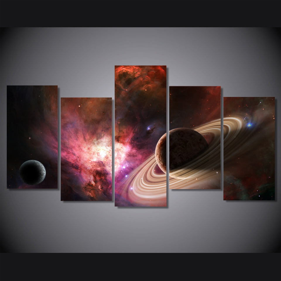 HD 5 piece canvas art print star universe galaxy planet painting on canvas room decoration Free shipping/NY-5758