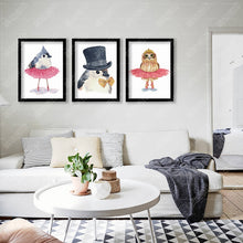 Load image into Gallery viewer, Posters Dancing Birds Animal Carton Wall Art Canvas Painting Wall Pictures For Living Room Nordic Decoration No Poster Frame
