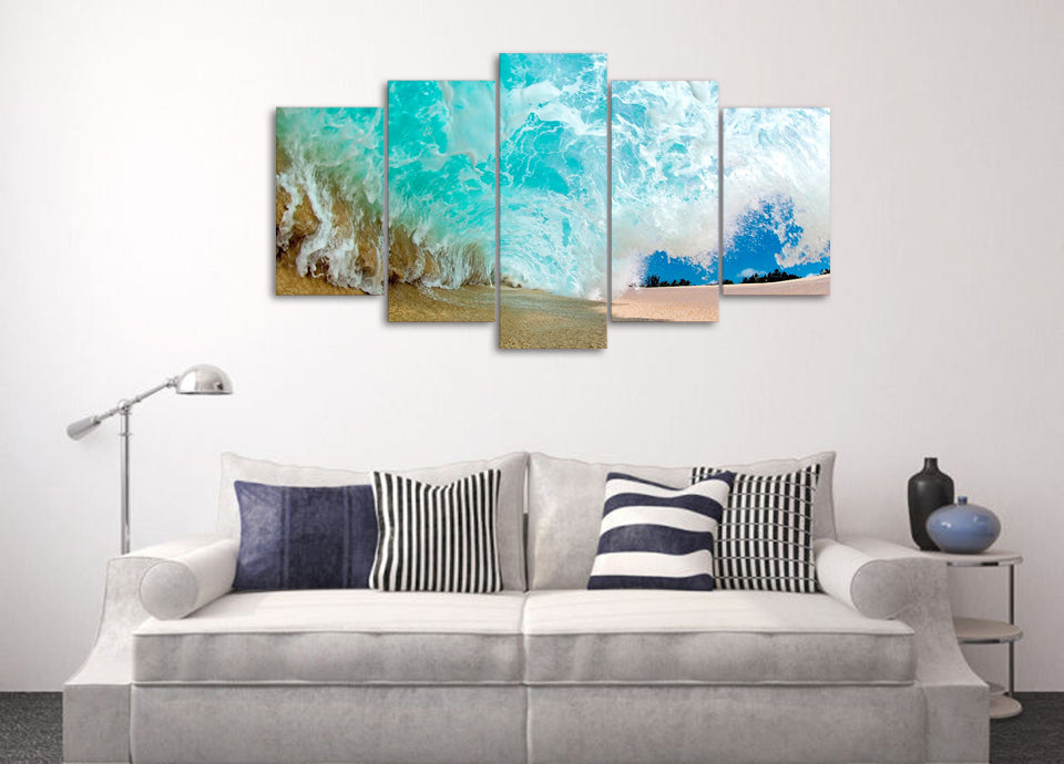 HD Printed Beach waves Group Painting on canvas room decoration print poster picture canvas framed Free shipping/ny-1120