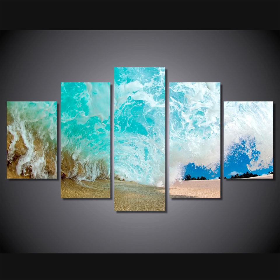 HD Printed Beach waves Group Painting on canvas room decoration print poster picture canvas framed Free shipping/ny-1120