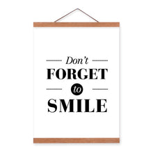 Load image into Gallery viewer, Minimalist Black White Motivational Smile Quote Wooden Framed A4 Canvas Painting Home Decor Wall Art Print Picture Poster Scroll
