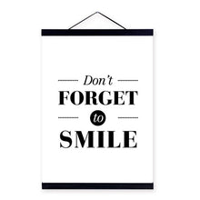 Load image into Gallery viewer, Minimalist Black White Motivational Smile Quote Wooden Framed A4 Canvas Painting Home Decor Wall Art Print Picture Poster Scroll
