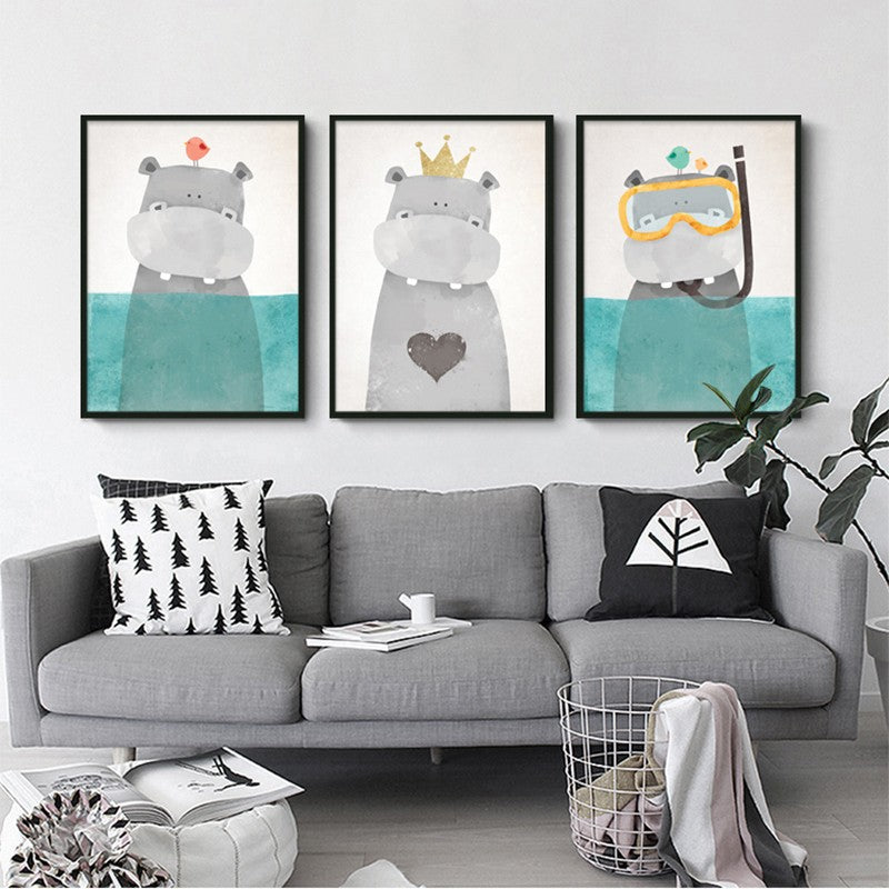 Kids Room Cartoon Nursery Nordic Poster Picture Cuadros Posters And Prints Wall Pictures For Living Room Canvas Art Unframed