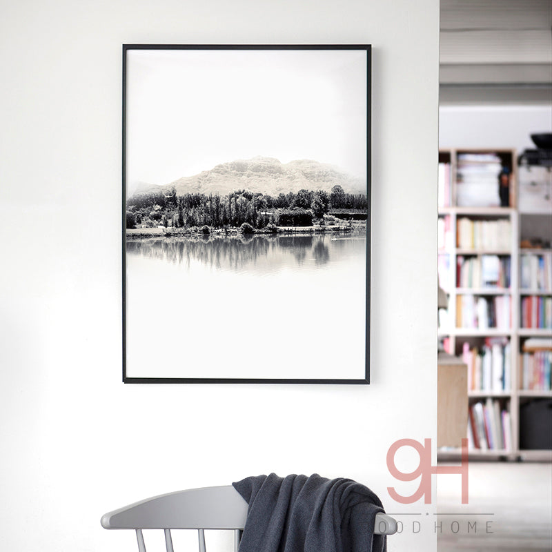 Nordic Style River Canvas Art Print Painting Poster, Landscape Wall Pictures for Home Decoration, Wall Decor BW011