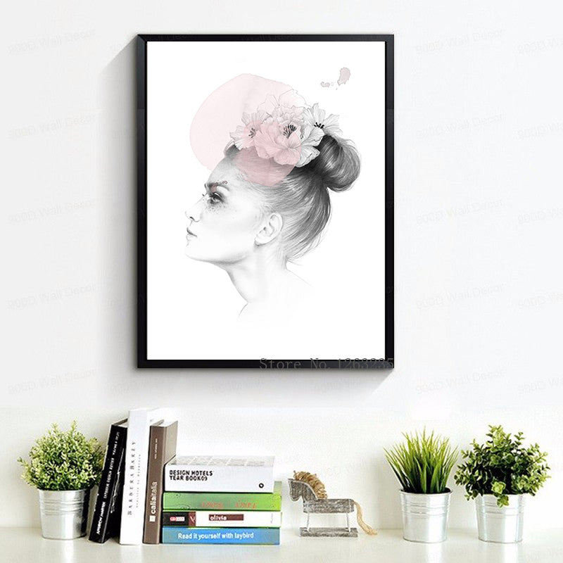 Posters And Prints Wall Art Canvas Painting Wall Pictures For Living Room Nordic Decoration New Beautiful Girl No Poster Frame