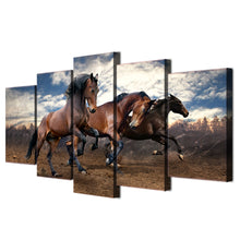 Load image into Gallery viewer, HD Printed Animals running horse 5 piece picture painting wall art Canvas Print room decor poster canvas Free shipping/NY-5723
