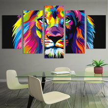 Load image into Gallery viewer, Lion Painting 5 piece Canvas art HD Printed Colorful lion room decoration print poster wall picture canvas Free shipping/ny-2527
