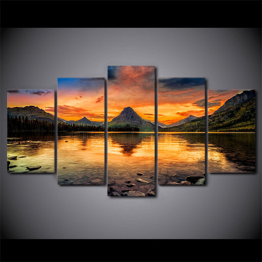 HD Printed scenery medicine lake glacier Painting Canvas Print room decor print poster picture canvas Free shipping/ny-4331