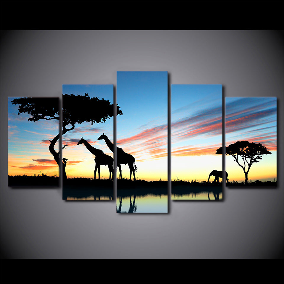 HD Printed Africa landscape Safari Group Painting room decor print poster picture canvas Free shipping/D002