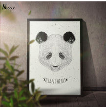 Load image into Gallery viewer, Panda Art Canvas Poster Minimalist Painting Sketch Cartoon Animal  Nursery Picture Print Home Children Room Decoration CX086
