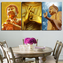 Load image into Gallery viewer, HD print 3 piece buddha canvas golden buddha wall art Painting Zen canvas painting Free shipping/NY-6350
