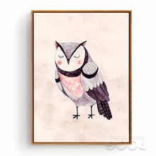 Load image into Gallery viewer, Watercolor Owls Canvas Art Print Poster, Wall Pictures for Home Decoration, Giclee Wall Decor CM025-3

