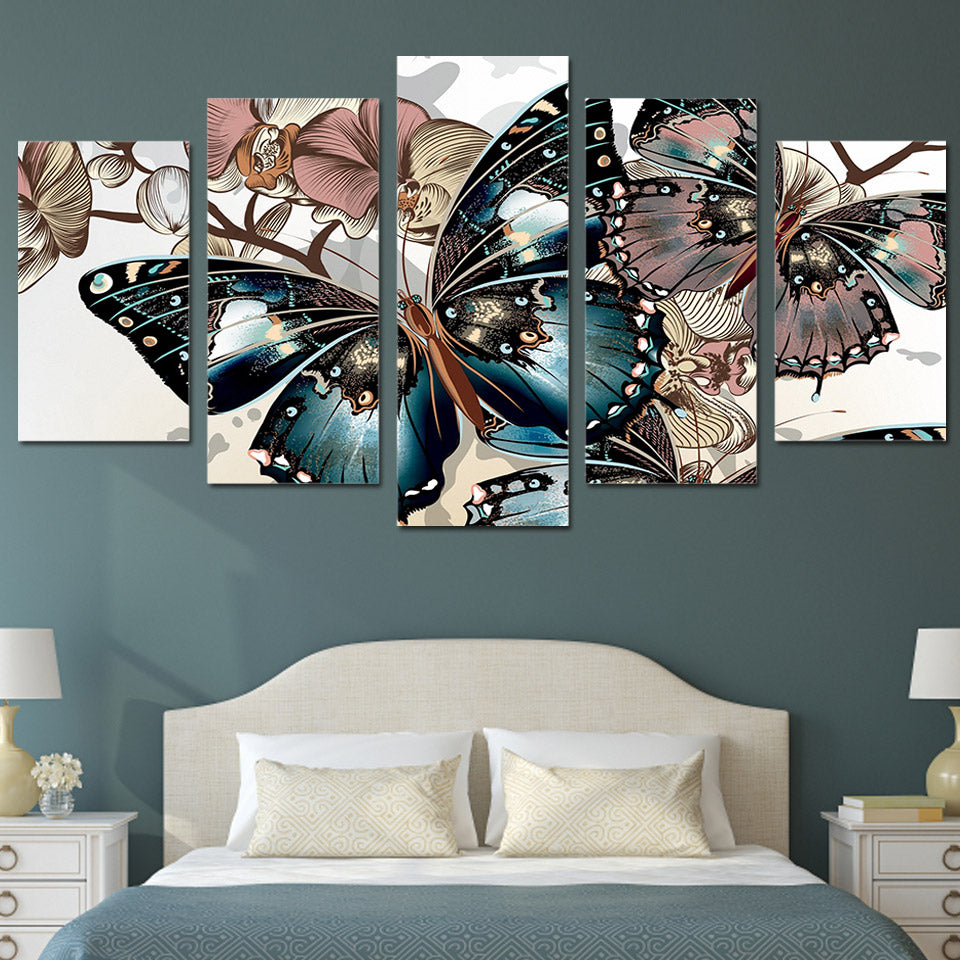 HD Printed Abstract floral butterfly Painting on canvas room decoration print poster picture canvas Free shipping/ny-2324