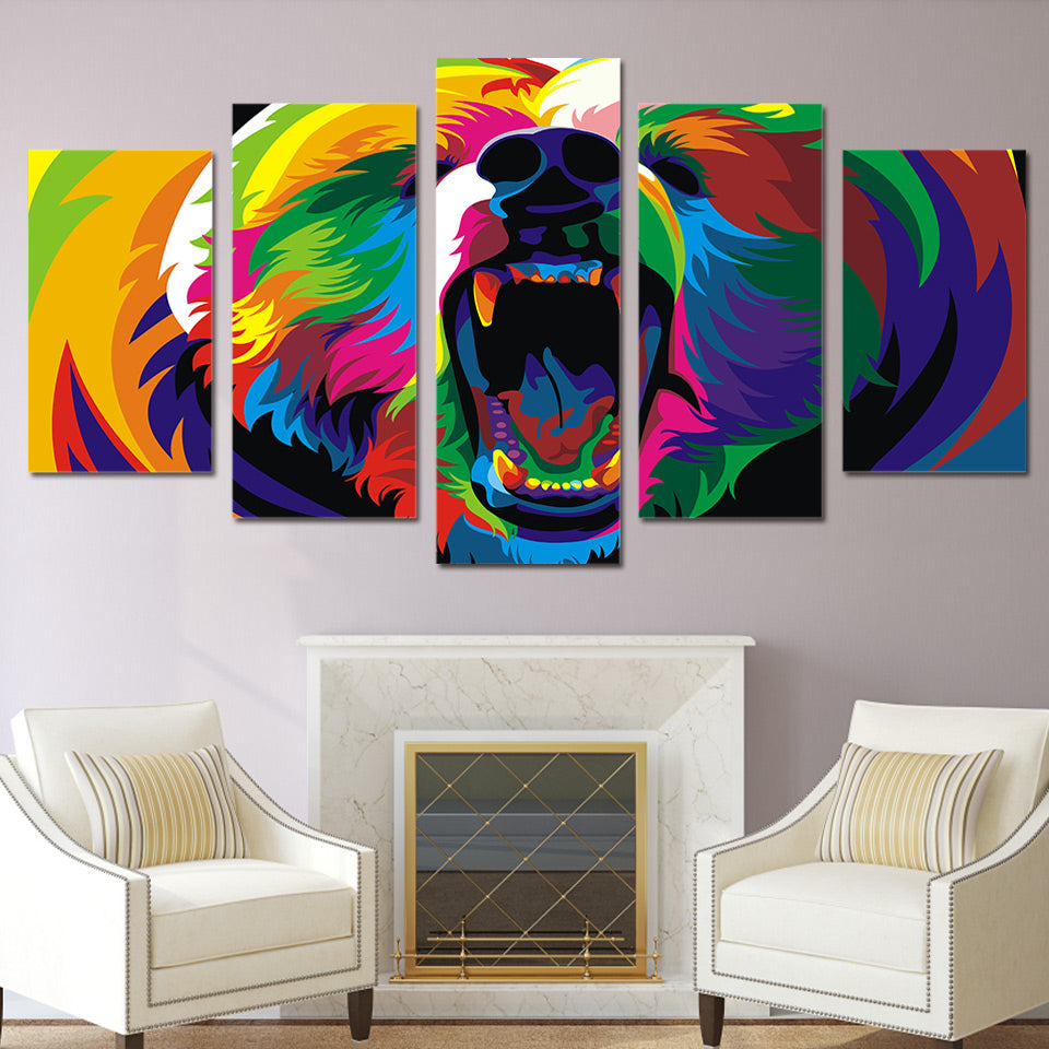 HD Printed Colorful Bears Painting Canvas Print room decor print poster picture canvas Free shipping/ny-2649