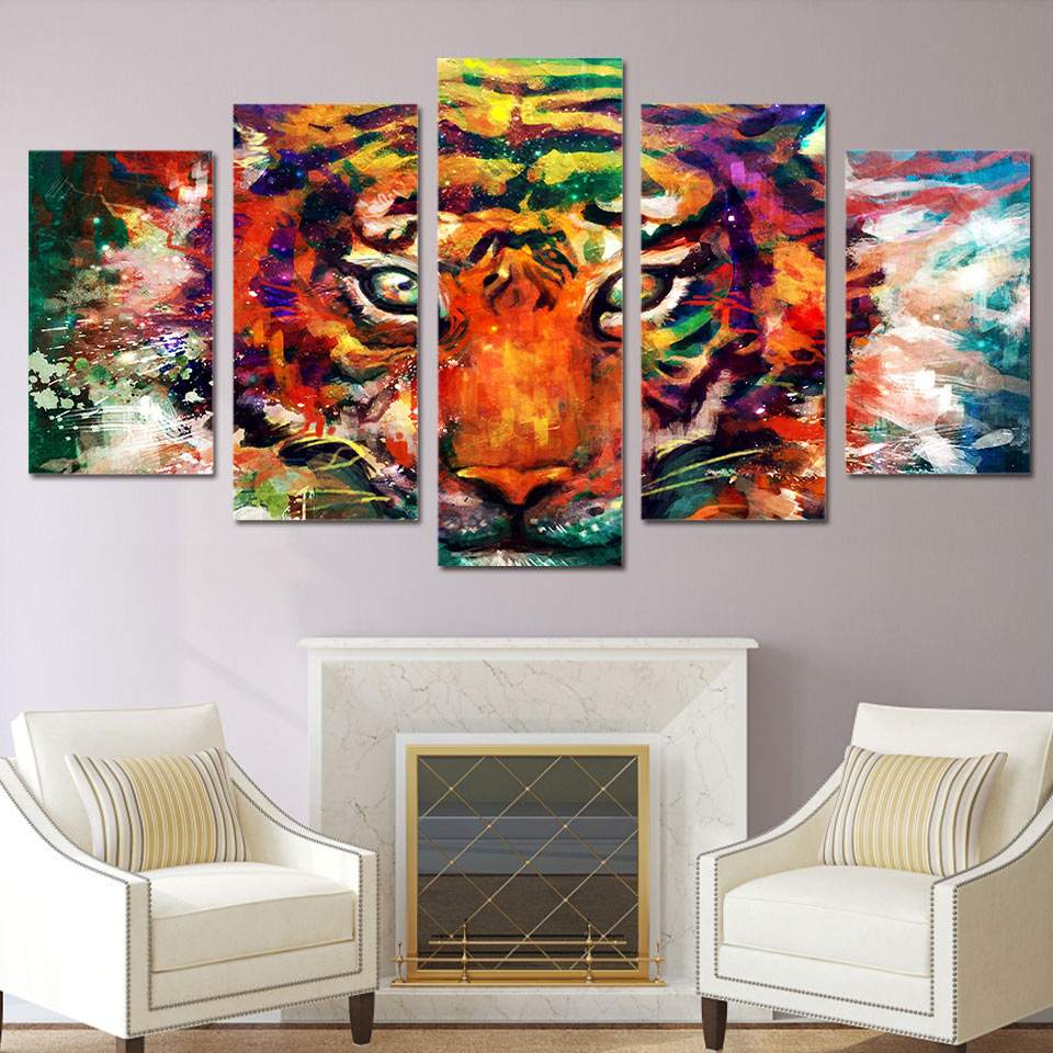 HD Printed Abstract tiger Painting on canvas room decoration print poster picture canvas Free shipping/ny-2153