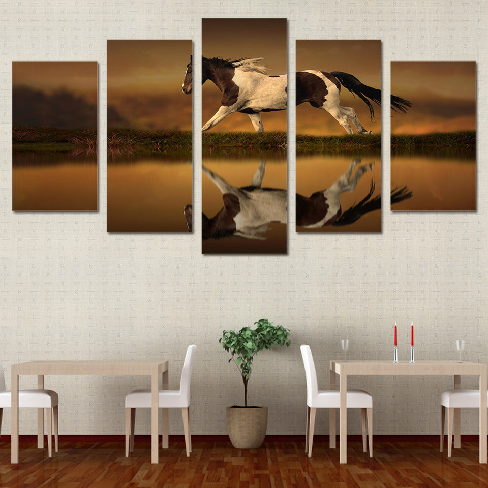 HD Printed Horse Lake Painting on canvas room decoration print poster picture canvas Free shipping/ny-1638