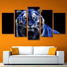 Load image into Gallery viewer, HD Printed blue glowing tiger 5 piece Group Painting room decor print poster picture canvas Free shipping/ny-809
