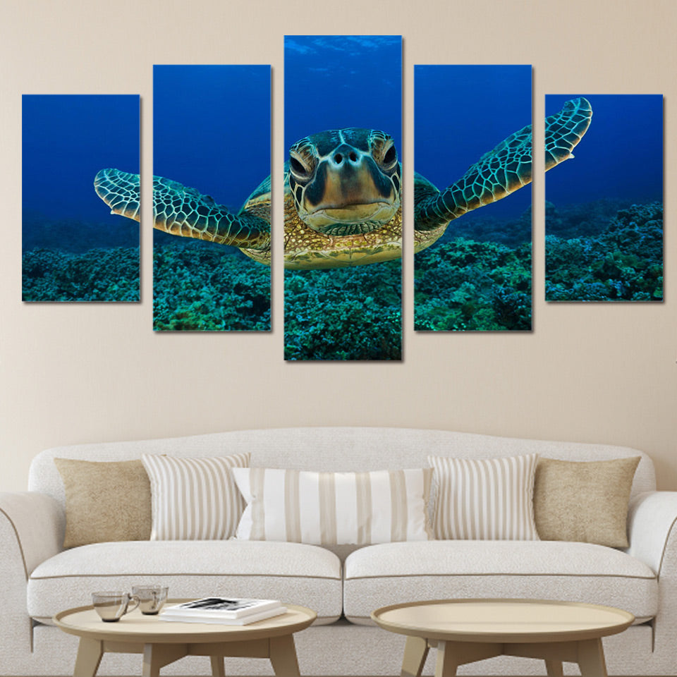 HD Printed Deep Sea Turtles Painting on canvas room decoration print poster picture canvas Free shipping/ny-4012