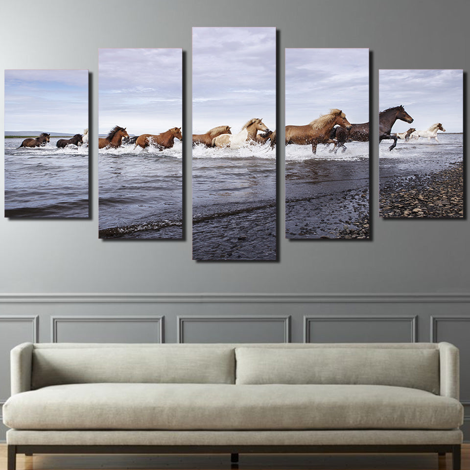 HD Printed Horses across the river Painting on canvas room decoration print poster picture canvas Free shipping/ny-2039