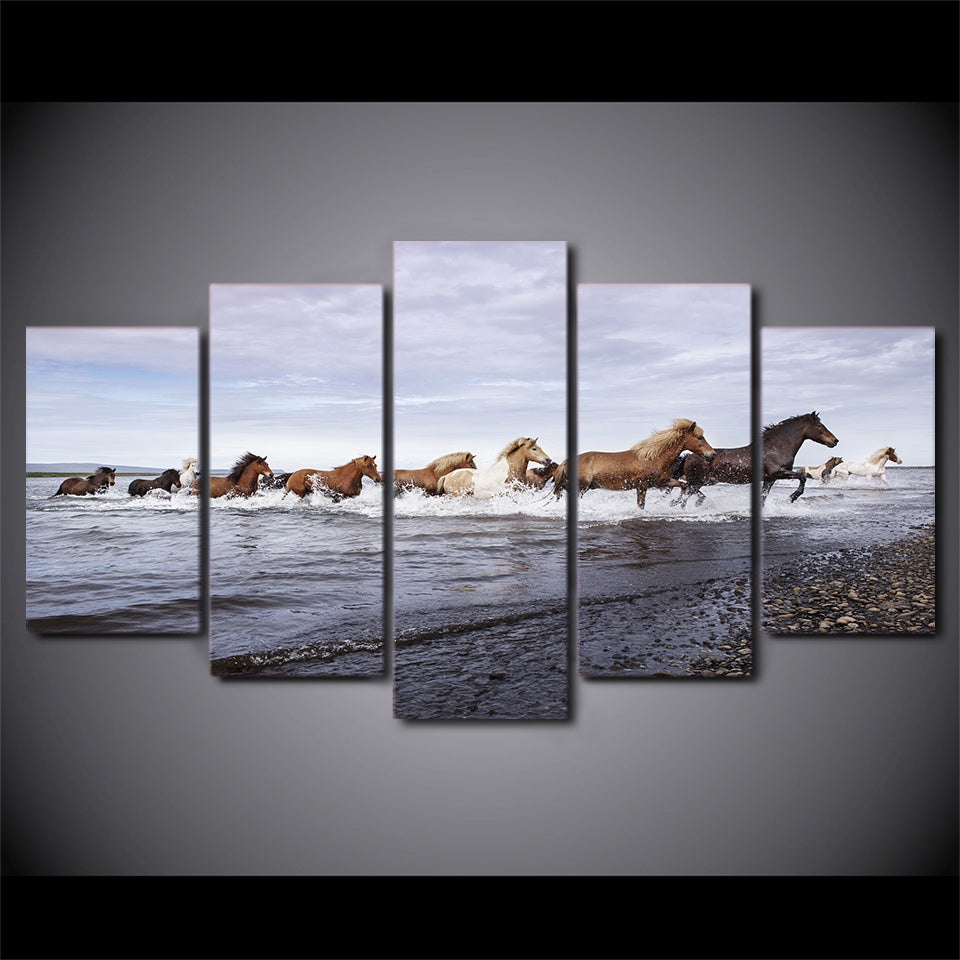HD Printed Horses across the river Painting on canvas room decoration print poster picture canvas Free shipping/ny-2039