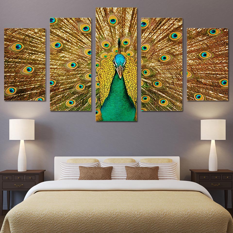 HD Printed Peacock feathers Painting on canvas room decoration print poster picture canvas Free shipping/ny-1669