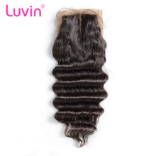 Load image into Gallery viewer, Luvin Brazilian Hair Silk Base Closure Loose Wave 100% Remy Human Hair Middle Part Bleached Knot With Baby Hair Shipping Free
