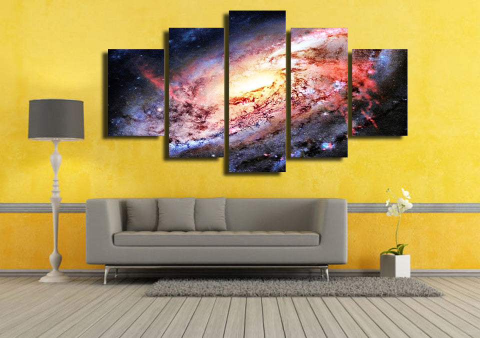 5 piece wall art canvas painting HD Print universe brilliant galaxy home decoration poster picture panel paintings/ny-6075