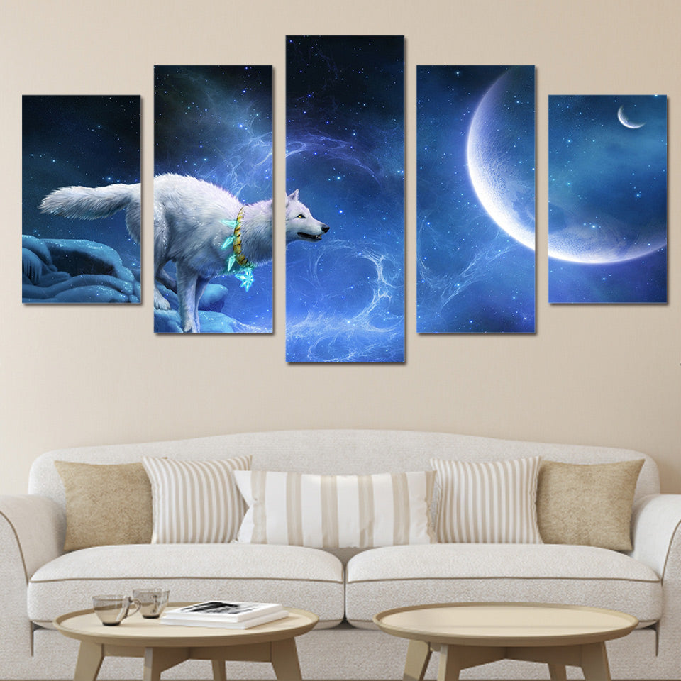 HD Printed magic white wolf Group Painting Canvas Print room decor print poster picture canvas Free shipping/ny-321
