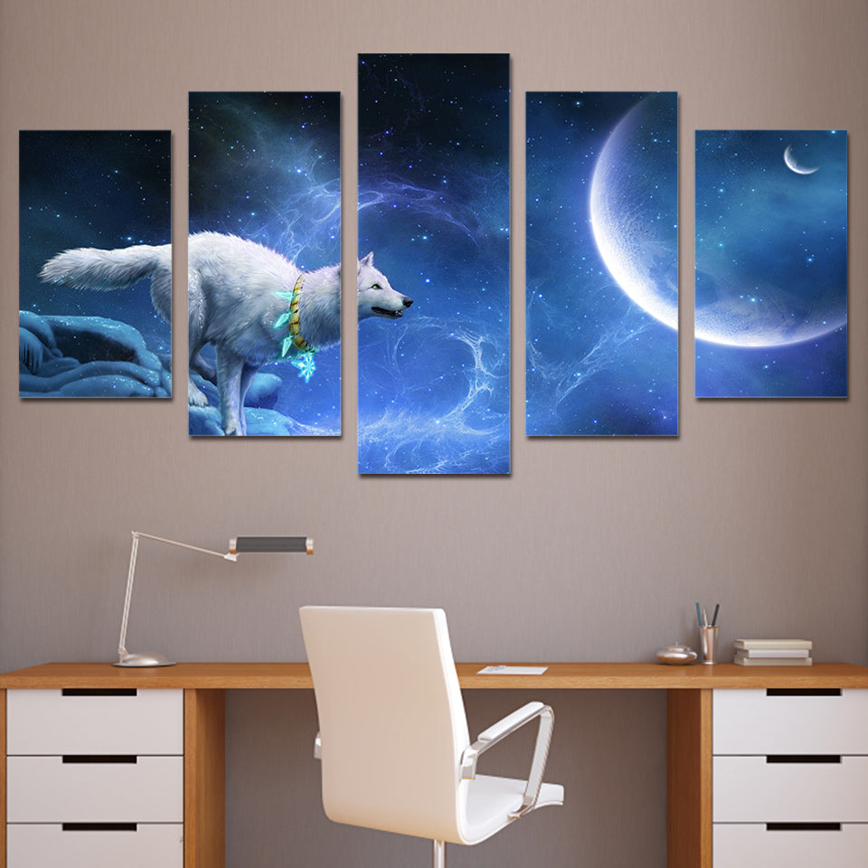 HD Printed magic white wolf Group Painting Canvas Print room decor print poster picture canvas Free shipping/ny-321