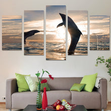 Load image into Gallery viewer, HD Printed beautiful playful dolphins Painting Canvas Print room decor print poster picture canvas Free shipping/ny-2009
