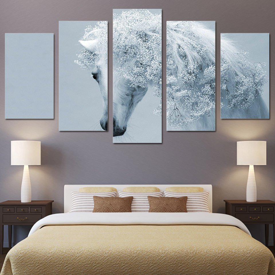 HD Printed White Horse Art Photos Painting Canvas Print room decor print poster picture canvas Free shipping/ny-4188