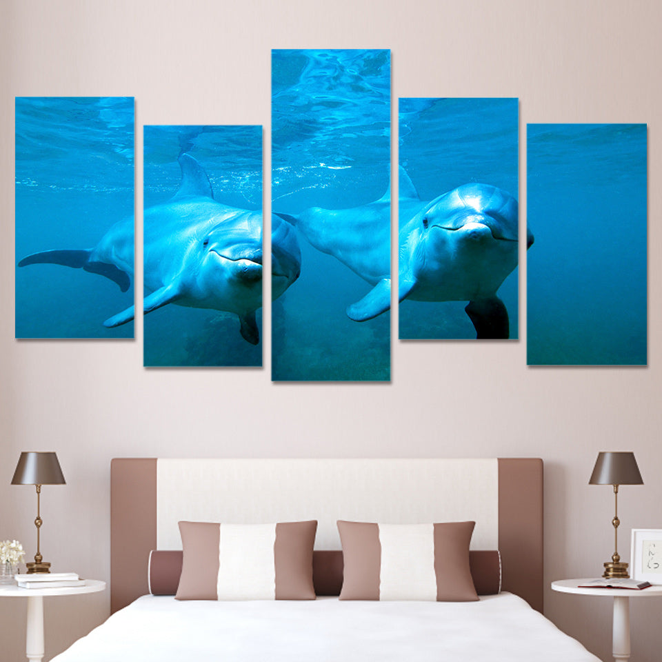 HD Printed Ocean Dolphins Painting Canvas Print room decor print poster picture canvas Free shipping/ny-2942