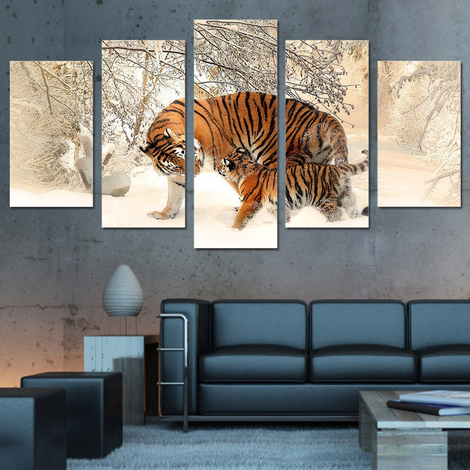 HD Printed Snow Mountain Tiger Painting on canvas room decoration print poster picture canvas Free shipping/ny-4016
