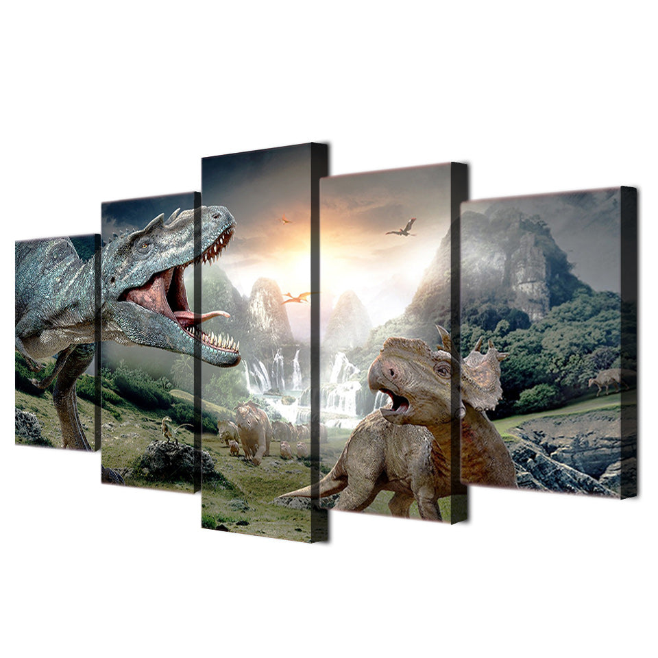 HD Printed walking with dinosaurs Group Painting Canvas Print room decor print poster picture canvas Free shipping/ny-1380