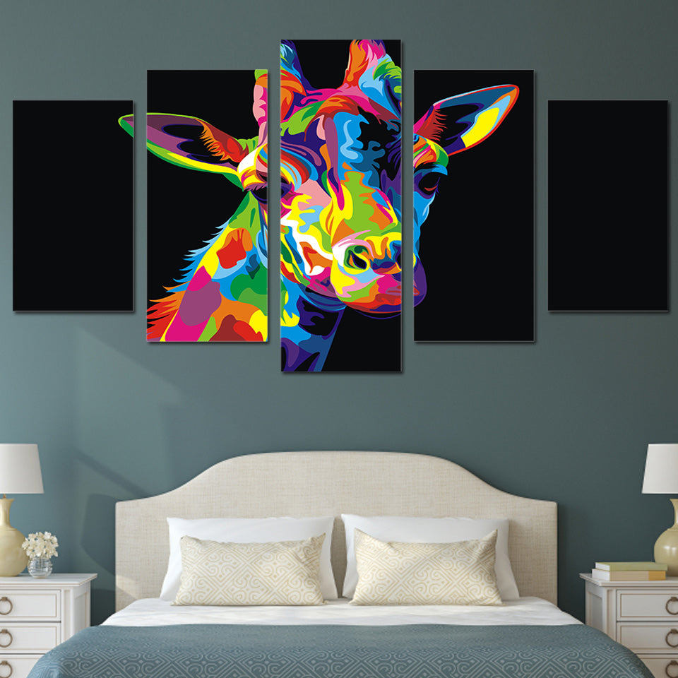 HD Printed Colorful Giraffe Painting Canvas Print room decor print poster picture canvas Free shipping/ny-2692
