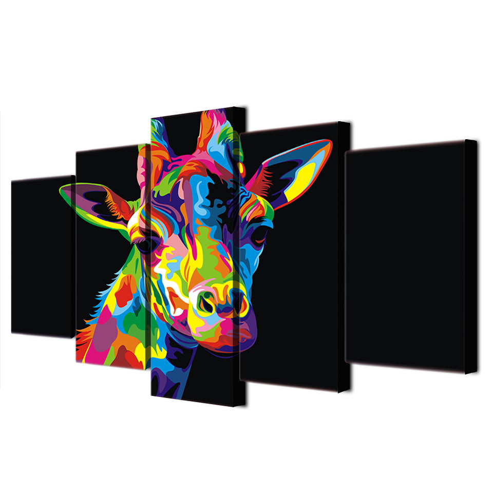 HD Printed Colorful Giraffe Painting Canvas Print room decor print poster picture canvas Free shipping/ny-2692