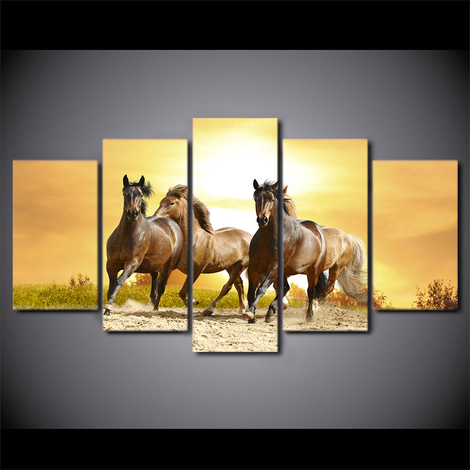HD Printed Animals running horses Painting Canvas Print room decor print poster picture canvas Free shipping/ny-4312