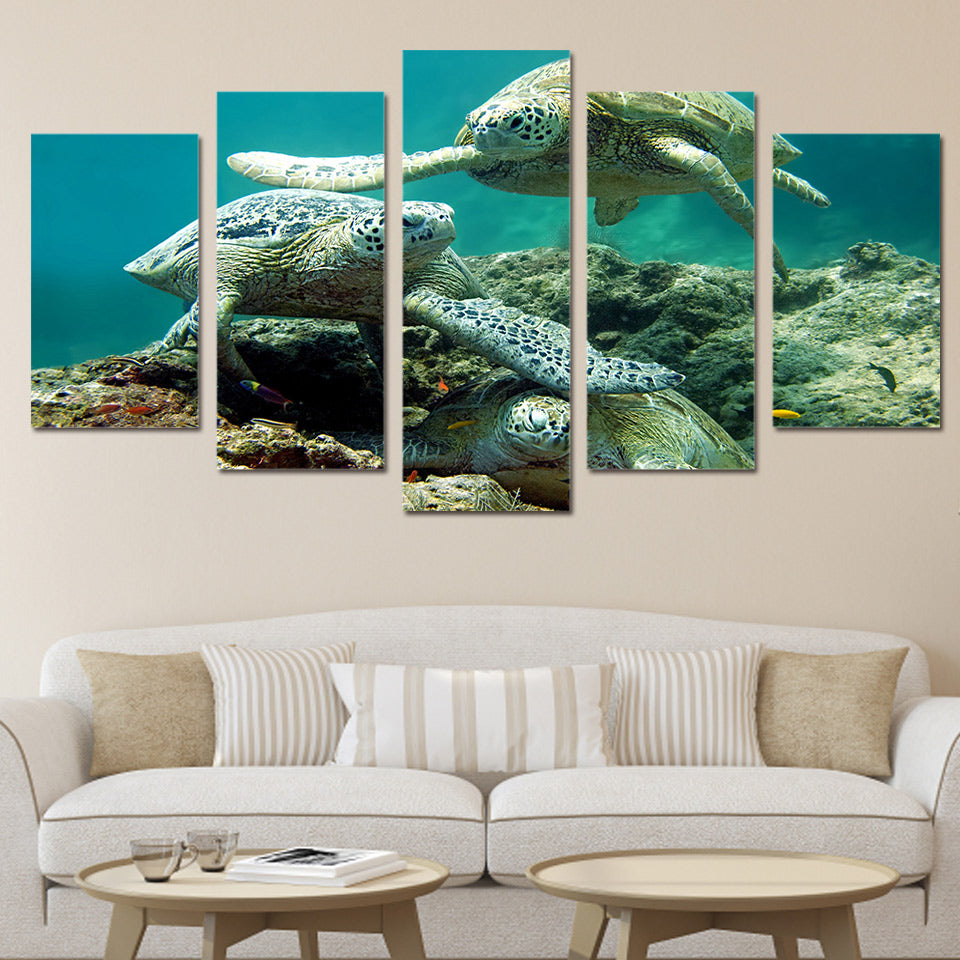 HD Printed Underwater Sea Turtle Painting Canvas Print room decor print poster picture canvas Free shipping/ny-4015